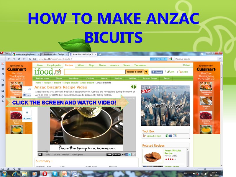 HOW TO MAKE ANZAC BICUITS  CLICK THE SCREEN AND WATCH VIDEO!
